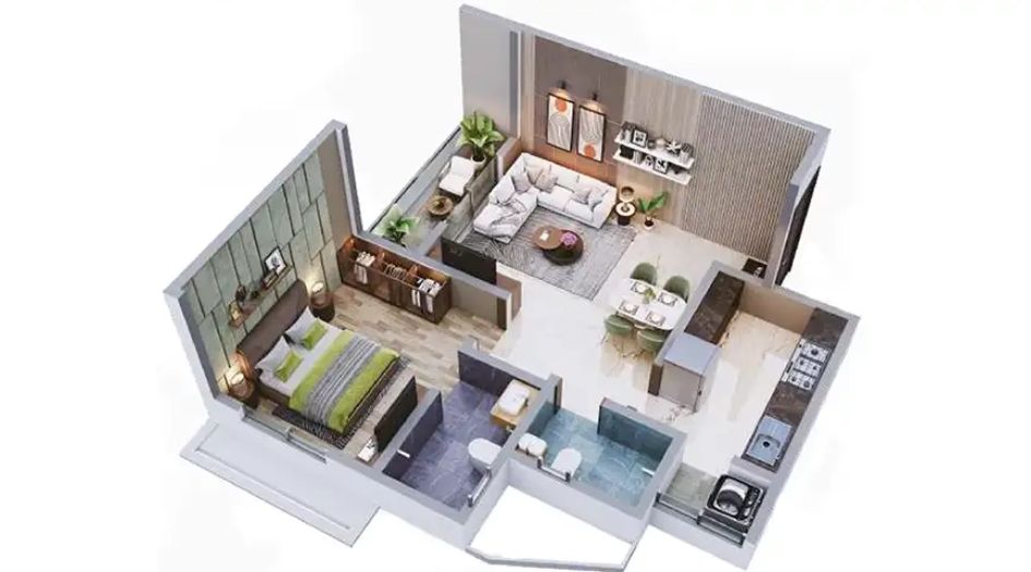 Snehkiran-Tower-Floor-Plan- 1 BHK
